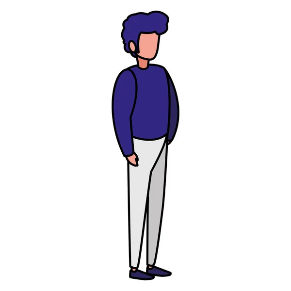 Joven hombre modelado carácter — Vector de stock