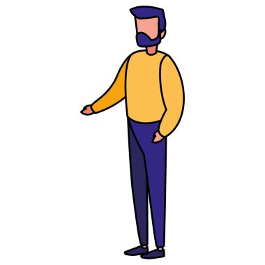 karakter modelleme sakallı genç adam