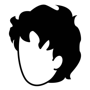 genç adam baş avatar karakter vektör çizim tasarımı