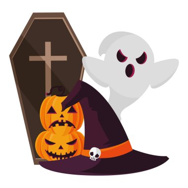 mutlu Cadılar Bayramı tabut simgesi