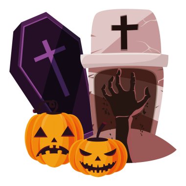 mutlu Cadılar Bayramı tabut simgesi