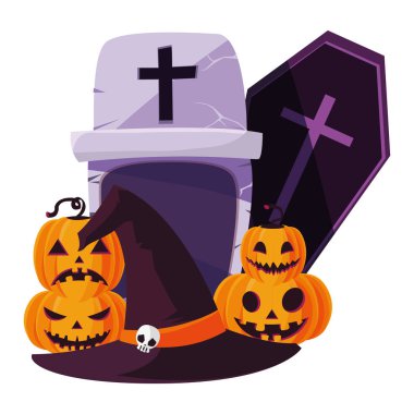 halloween pumpkins ile mezar taşı