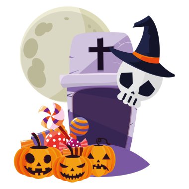 halloween pumpkins ile mezar taşı