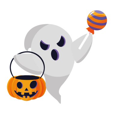 mutlu Cadılar Bayramı hayalet şekerler karakteri ile