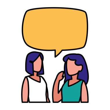 Genç kadın konuşan karakterler çift