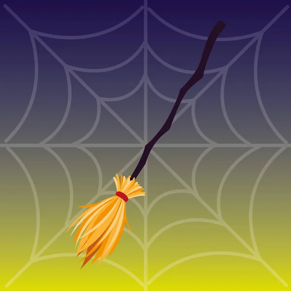 Halloween cadı süpürge simgesi — Stok Vektör