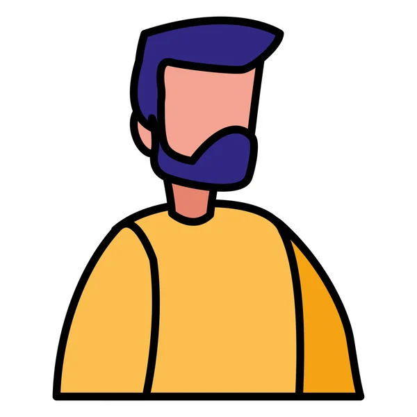 Jonge man met baard modellering van karakter — Stockvector