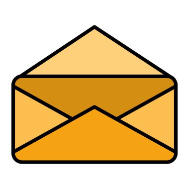 Zarf posta izole simgesi