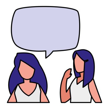 Genç kadın konuşan karakterler çift