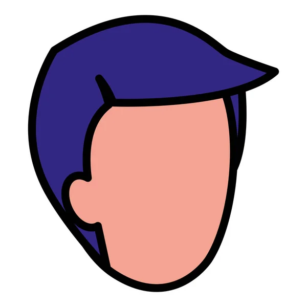 Joven cabeza avatar carácter — Vector de stock