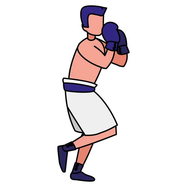 Boxer training avatar character — Stock Vector