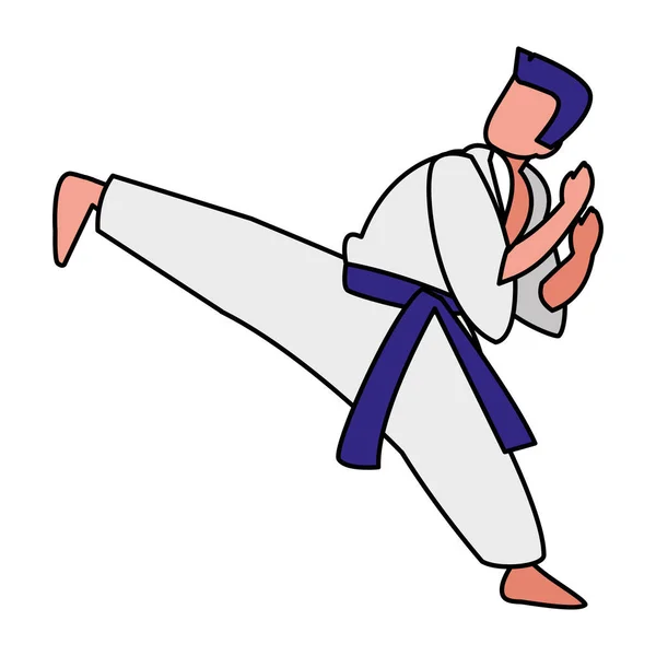 Hombre practicando el carácter de artes marciales — Vector de stock