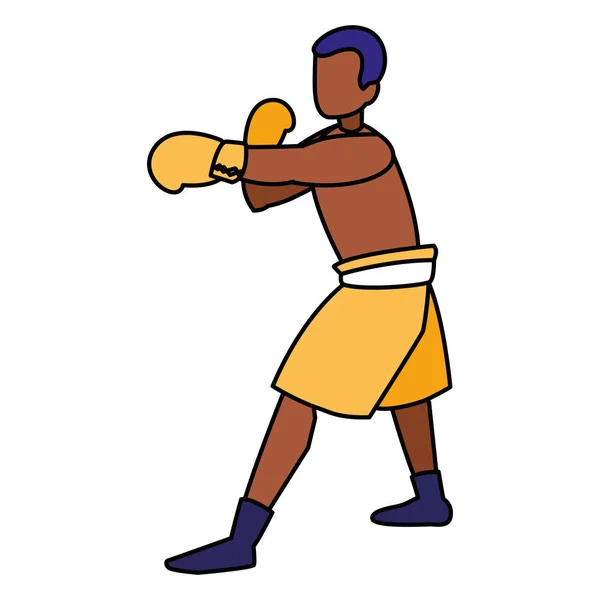 Personaje avatar entrenamiento boxeador — Vector de stock