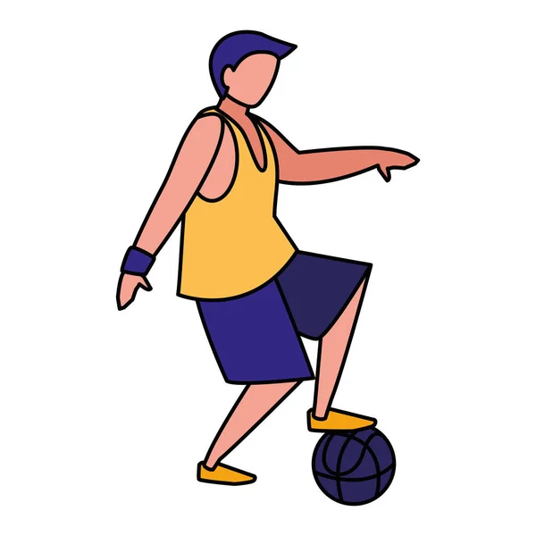 踢足球的年轻人 — 图库矢量图片