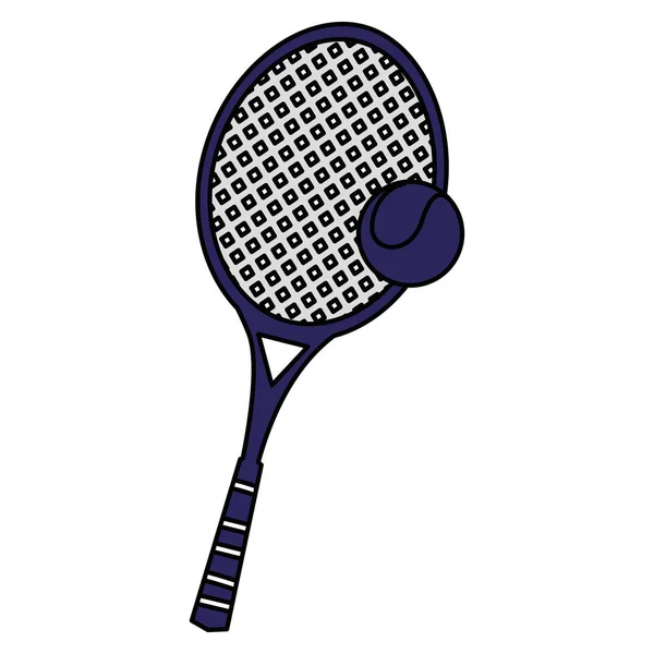 Tennisschläger und Ball isoliert Symbol — Stockvektor