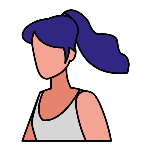 Jeune femme mannequin personnage — Image vectorielle