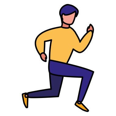 Genç adam çalışan karakter