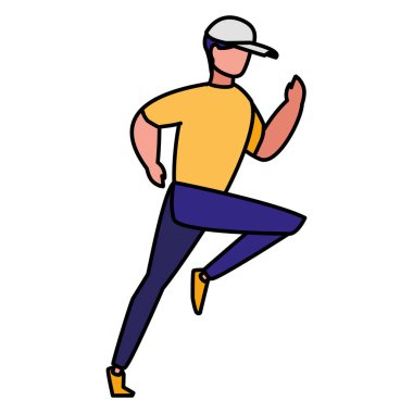 Genç adam çalışan karakter