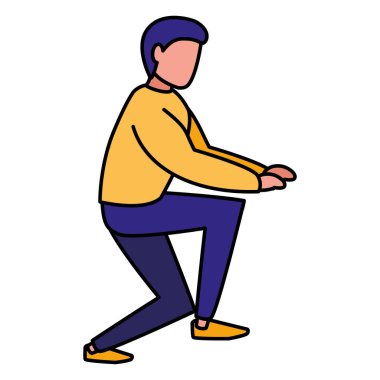 Genç adam pratik exercice