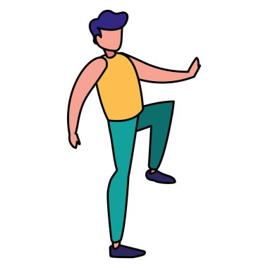 Genç adam pratik exercice