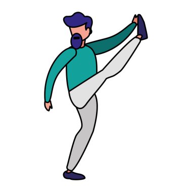 Genç adam pratik exercice