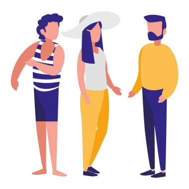 bir grup genç insan karakterleri modelleme