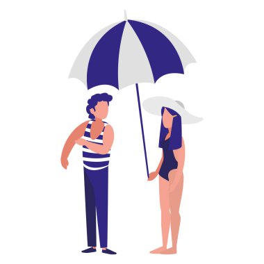 Mayo ve şemsiye vektör çizim tasarım olan kadın