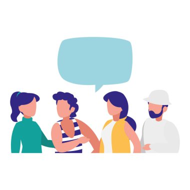 bir grup genç insan karakterleri modelleme