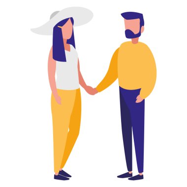 Genç çift modelleme karakterler