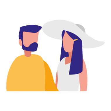 Genç çift modelleme karakterler