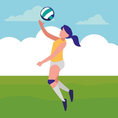 genç kadın voleybol oynarken