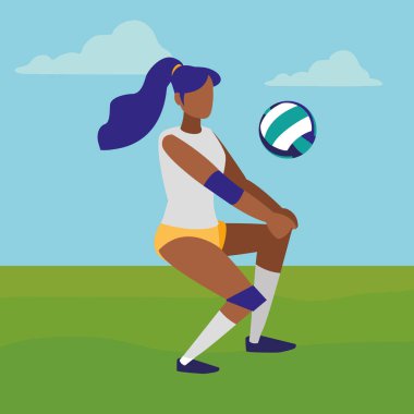 genç kadın voleybol oynarken