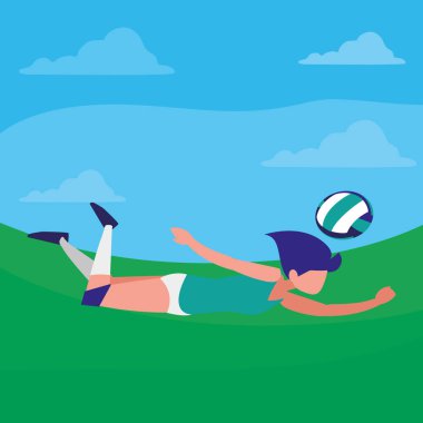 genç kadın voleybol oynarken