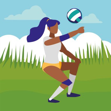 genç kadın voleybol oynarken