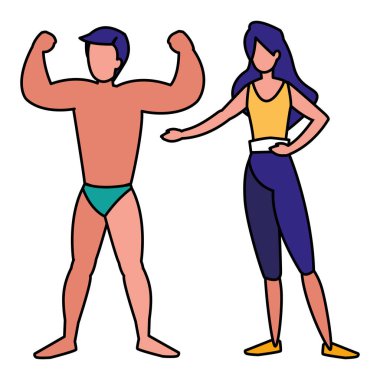 Genç çift pratik exercice