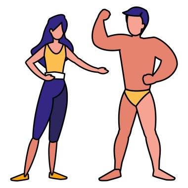 Genç çift pratik exercice