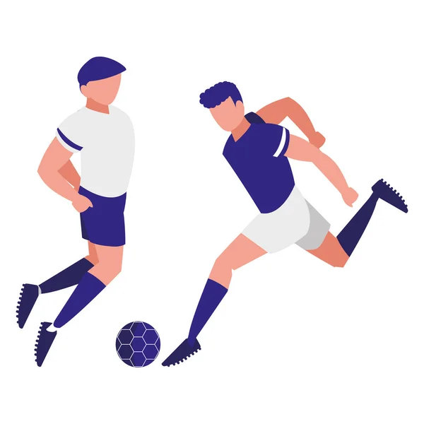 Mladí sportovci hrát fotbal — Stockový vektor