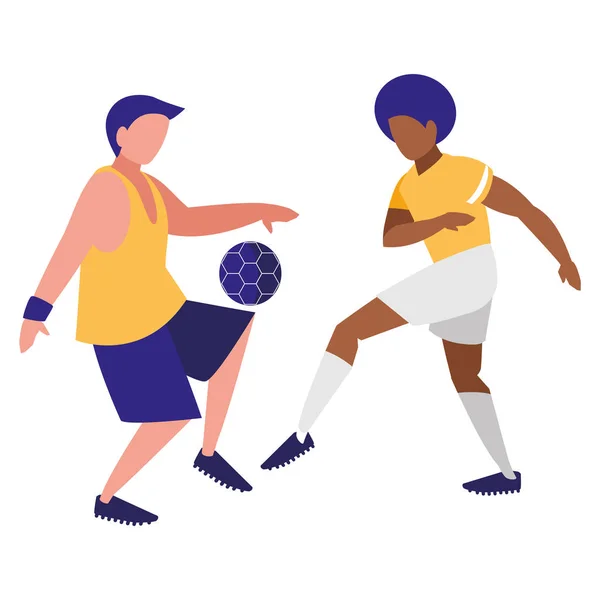 Junge Sportler spielen Fußball — Stockvektor