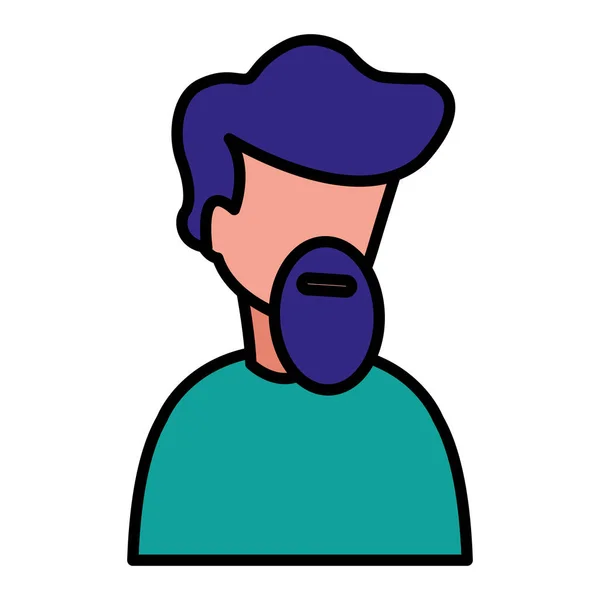 Jeune homme avec barbe personnage de modélisation — Image vectorielle