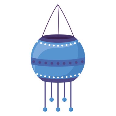 Diwali fener simgesinin üzerine beyaz arka plan, vektör çizim