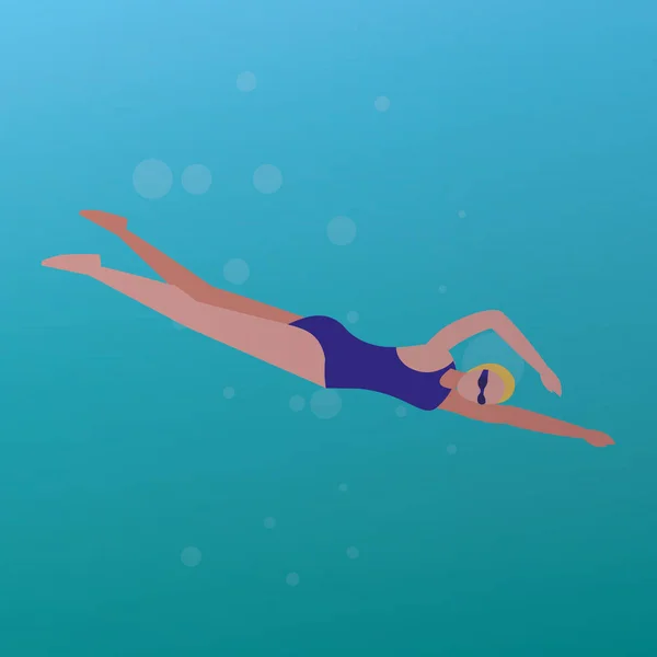 Diseño de nadador joven — Vector de stock