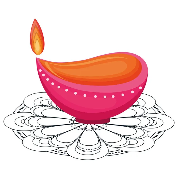 Diwali świeca projekt — Wektor stockowy