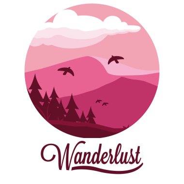 sahne peyzaj dağlar yolculuk tutkusu ile