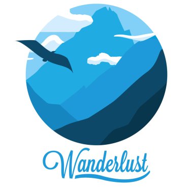 sahne peyzaj dağlar ve yolculuk tutkusu ile