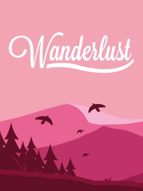 sahne peyzaj dağlar yolculuk tutkusu ile