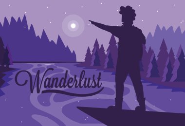 seyahat etmek yolculuk tutkusu ile sahne manzara orman