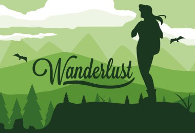 seyahat etmek yolculuk tutkusu ile sahne manzara orman