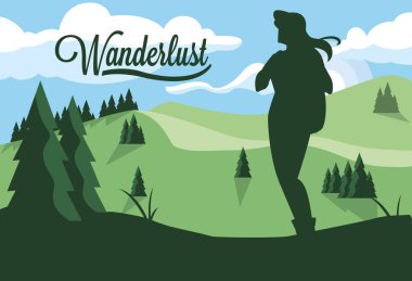 seyahat etmek yolculuk tutkusu ile sahne manzara orman