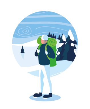 Yolculuk tutkusu poster ile seyahat ve çimen sahne