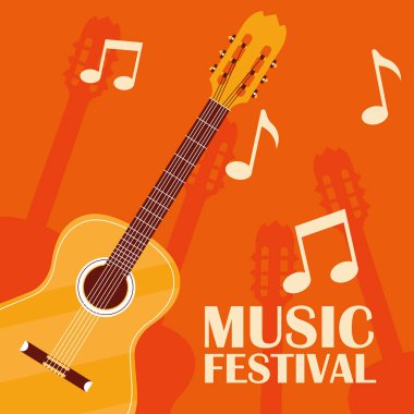 akustik gitar enstrümanı simgesi